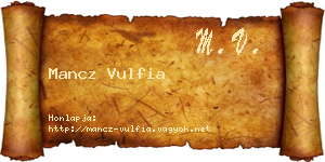 Mancz Vulfia névjegykártya
